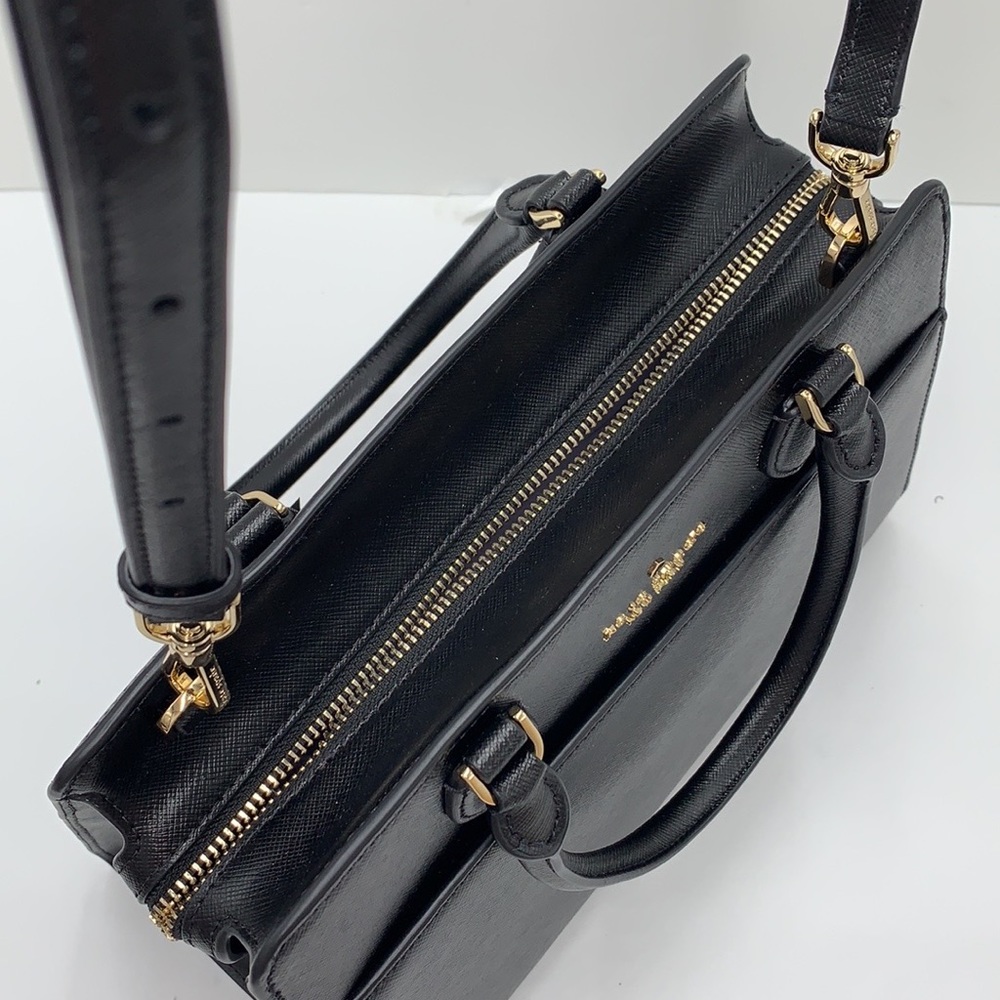 KATE SPADE Madison Saffiano Leather Medium Satchel BLACK COLOR - Picture 10 of 15
